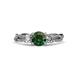 3 - Alika Signature Diamond and Lab Created Alexandrite Three Stone Engagement Ring 