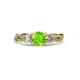 3 - Alika Signature Peridot and Diamond Three Stone Engagement Ring 