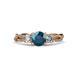 3 - Alika Signature London Blue Topaz and Diamond Three Stone Engagement Ring 