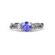 3 - Alika Signature Tanzanite and Diamond Three Stone Engagement Ring 