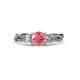 3 - Alika Signature Pink Tourmaline and Diamond Three Stone Engagement Ring 