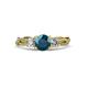 3 - Alika Signature Blue and White Diamond Three Stone Engagement Ring 