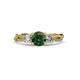 3 - Alika Signature Diamond and Lab Created Alexandrite Three Stone Engagement Ring 