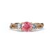 3 - Alika Signature Pink Tourmaline and Diamond Three Stone Engagement Ring 