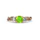 3 - Alika Signature Peridot and Diamond Three Stone Engagement Ring 