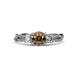 3 - Alika Signature Smoky Quartz and Diamond Three Stone Engagement Ring 
