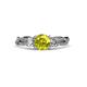 3 - Alika Signature Yellow and White Diamond Three Stone Engagement Ring 