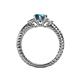 5 - Lucine Signature Three Stone with Side Diamond Engagement Ring 