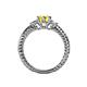 5 - Lucine Signature Three Stone with Side Diamond Engagement Ring 