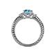 5 - Lucine Signature Three Stone with Side Diamond Engagement Ring 