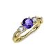 4 - Alika Signature Iolite and Diamond Three Stone Engagement Ring 