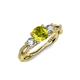 4 - Alika Signature Yellow and White Diamond Three Stone Engagement Ring 