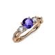4 - Alika Signature Iolite and Diamond Three Stone Engagement Ring 