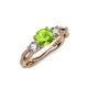 4 - Alika Signature Peridot and Diamond Three Stone Engagement Ring 