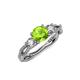 4 - Alika Signature Peridot and Diamond Three Stone Engagement Ring 