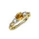 4 - Alika Signature Citrine and Diamond Three Stone Engagement Ring 