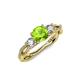 4 - Alika Signature Peridot and Diamond Three Stone Engagement Ring 
