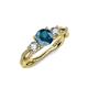 4 - Alika Signature Blue and White Diamond Three Stone Engagement Ring 