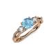 4 - Alika Signature Blue Topaz and Diamond Three Stone Engagement Ring 