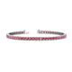 1 - Leslie 2.90 mm Round Pink Tourmaline Eternity Tennis Bracelet 