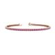 1 - Leslie 2.40 mm Pink Sapphire Eternity Tennis Bracelet 