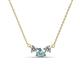 1 - Raia Aquamarine and Diamond Three Stone Pendant 