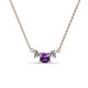 1 - Raia Amethyst and Diamond Three Stone Pendant 