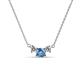 1 - Raia Blue Topaz and Diamond Three Stone Pendant 