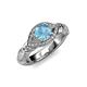 4 - Kalila Signature Blue Topaz and Diamond Engagement Ring 