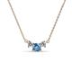 1 - Raia Blue Topaz and Diamond Three Stone Pendant 
