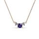 1 - Raia Iolite and Diamond Three Stone Pendant 