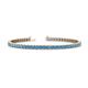 1 - Leslie 2.90 mm Round Blue Topaz Eternity Tennis Bracelet 