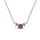 1 - Raia Rhodolite Garnet and Diamond Three Stone Pendant 