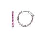 1 - Carisa 0.67 ctw (1.70 mm) Inside Outside Round Pink Sapphire Eternity Hoop Earrings 