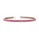 1 - Leslie 3.40 mm Pink Sapphire Eternity Tennis Bracelet 