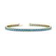 1 - Leslie 3.40 mm Blue Topaz Eternity Tennis Bracelet 