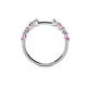5 - Alicia 2.60 mm Pink Tourmaline and Diamond 8 Stone Wedding Band 