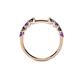 4 - Alicia 2.60 mm Amethyst and Black Diamond Wedding Band 