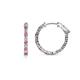 1 - Carisa 0.66 ctw (1.70 mm) Inside Outside Round Rhodolite Garnet and Natural Diamond Eternity Hoop Earrings 