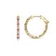 1 - Carisa 0.66 ctw (1.70 mm) Inside Outside Round Rhodolite Garnet and Natural Diamond Eternity Hoop Earrings 
