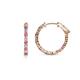 1 - Carisa 0.66 ctw (1.70 mm) Inside Outside Round Rhodolite Garnet and Natural Diamond Eternity Hoop Earrings 