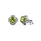 1 - Cynzia Peridot and Diamond Tulip Stud Earrings 