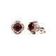 1 - Cynzia Red Garnet and Diamond Tulip Stud Earrings 