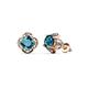 1 - Cynzia London Blue Topaz and Diamond Tulip Stud Earrings 