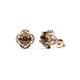 1 - Cynzia Smoky Quartz and Diamond Tulip Stud Earrings 
