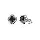 1 - Cynzia Black and White Diamond Tulip Stud Earrings 