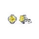 1 - Cynzia Lab Created Yellow Sapphire and Diamond Tulip Stud Earrings 