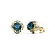 1 - Cynzia Blue and White Diamond Tulip Stud Earrings 