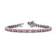 1 - Izarra 3.70 mm Pink Tourmaline and Diamond Eternity Tennis Bracelet 
