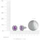 3 - Fleur Amethyst and Diamond Floral Halo Stud Earrings 